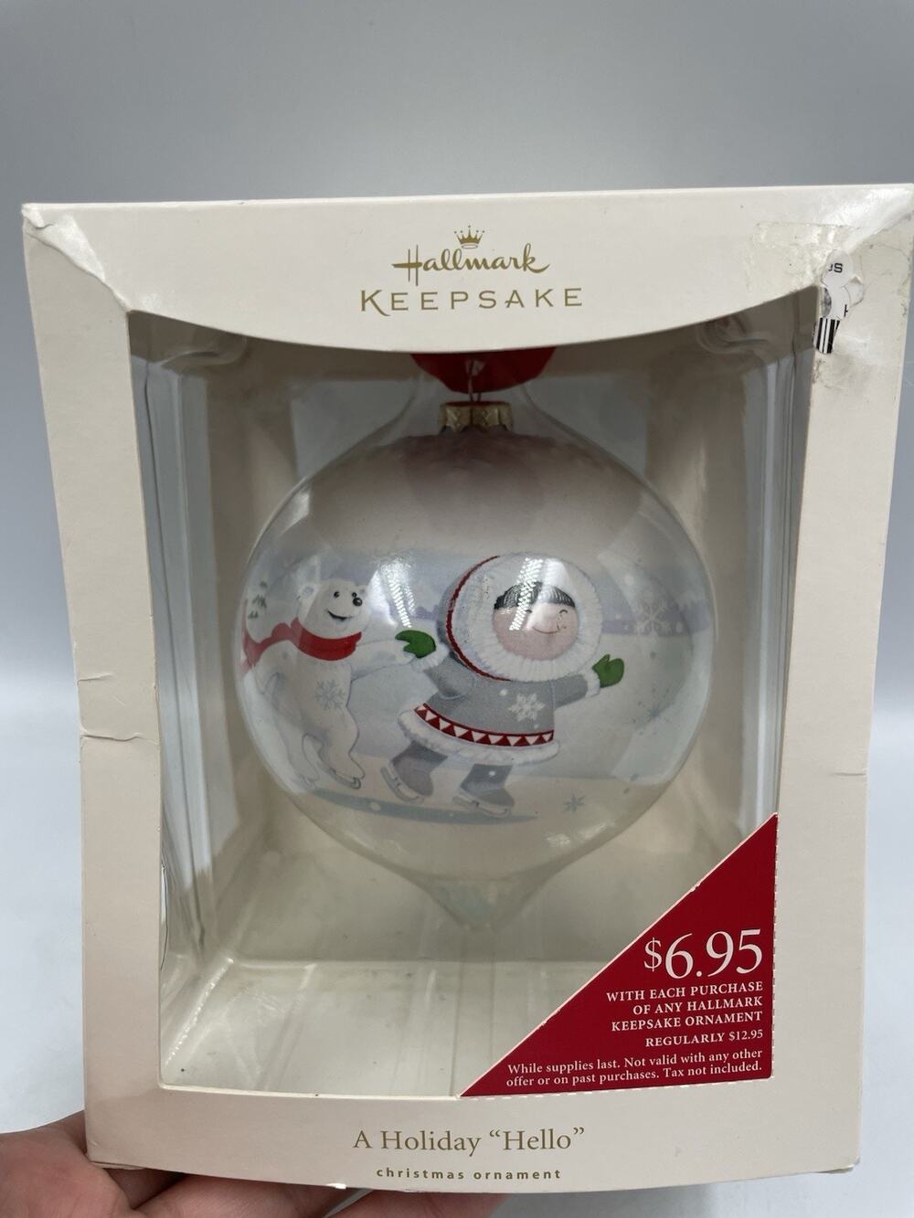 2008 Hallmark Ornament ~ FROSTY FRIENDS ~ SO NICE BEING ON ICE ~Porcelain Finial